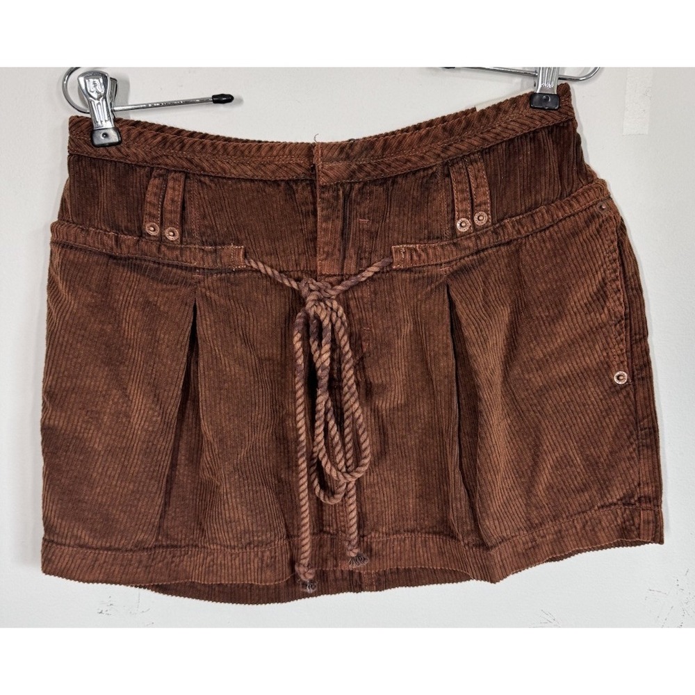 We The Free Silver Springs Brown Corduroy Mini Skirt Womens 26 Boho Festival NWT